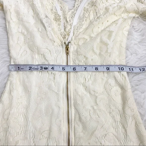 TOBI Cream Floral Lace Long Sleeve Dress - Picture 3 of 5